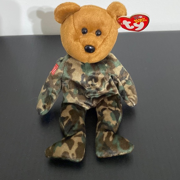 Ty Toys Nwt Ty Beanie Babies Hero Army Teddy Bear Usa Meaning Rare